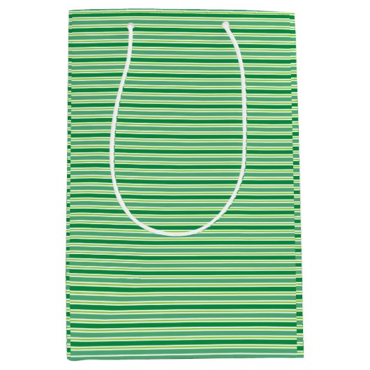 St. Patrick's Day Green Stripes Pattern-54608 Mittlere Geschenktüte (Vorderseite)