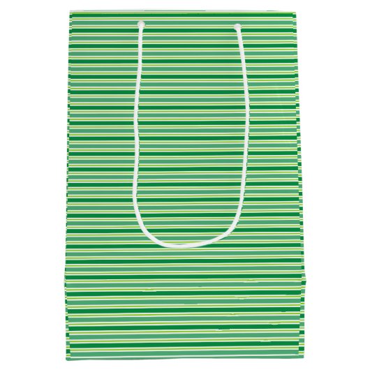 St. Patrick's Day Green Stripes Pattern-54608 Mittlere Geschenktüte (Rückseite)