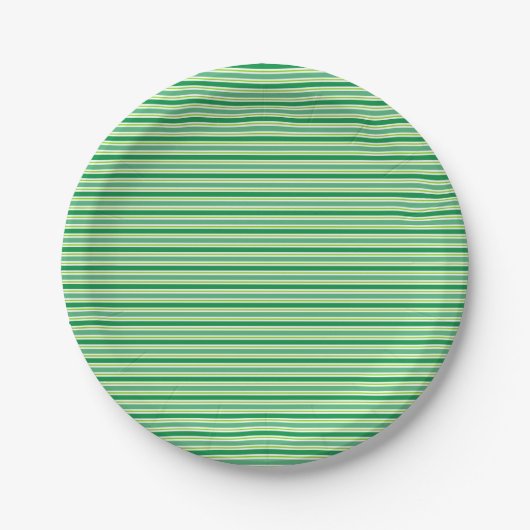 St. Patrick's Day Green Stripes Pattern-54608 Pappteller (Vorderseite)