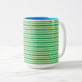 St. Patrick's Day Green Stripes Pattern-54608 Zweifarbige Tasse (VorderseiteRechts)
