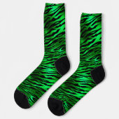 St. Patrick's Day Green Tiger Streifen Socken (Linkes Detail)