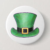 St Patrick's Day Green Top Hat Button (Vorderseite)
