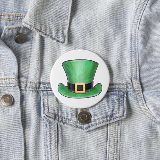 St Patrick's Day Green Top Hat Button (Beispiel)