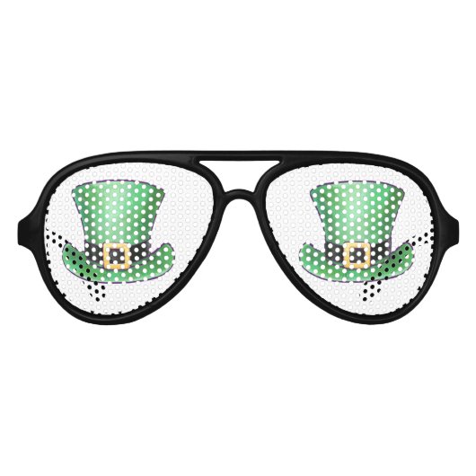 St Patrick's Day Green Top Hat Partybrille (Vorderseite)