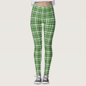 St. Patricks Day Green und White Kariert Leggings (Vorderseite)