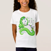 St. Patrick's Day Green Unicorn Clover Hearts T-Shirt (Vorderseite)