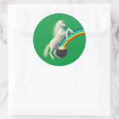 St. Patrick's Day Green Unicorn Rainbow Runder Aufkleber (Tasche)