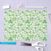 St Patricks Day Green Watercolor Kleeblatt Muster Seidenpapier (Handwerk)