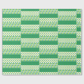 St. Patrick's Day Green White Clover Kleeblatt Ges Geschenkpapier (Flach)