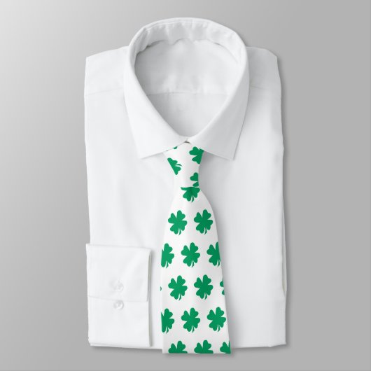 St Patrick's Day Green White Kleeblatt Geschenk Ge Krawatte (Gebunden)