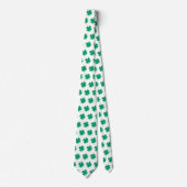 St Patrick's Day Green White Kleeblatt Geschenk Ge Krawatte (Vorderseite)