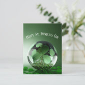 St. Patrick's Day Green World Postkarte (Stehend Vorderseite)