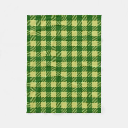 St Patricks Day Green Yellow Buffalo Plaid Fleecedecke (Vorderseite)