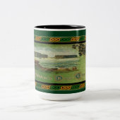 St. Patrick's Day Greetings Celtic Knot Border Tas Zweifarbige Tasse (Mittel)
