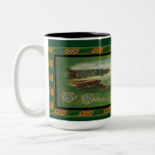 St. Patrick's Day Greetings Celtic Knot Border Tas Zweifarbige Tasse (Links)
