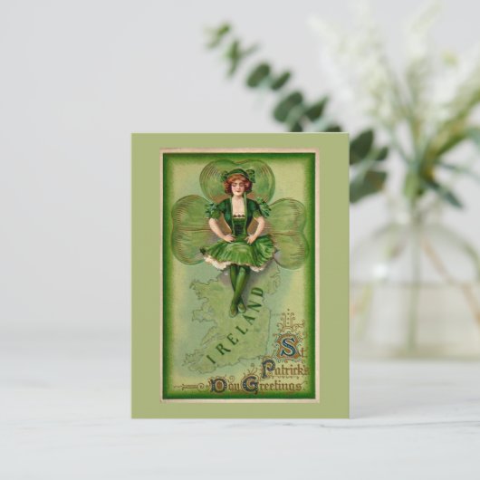 St Patricks Day Greetings Postkarte (Stehend Vorderseite)