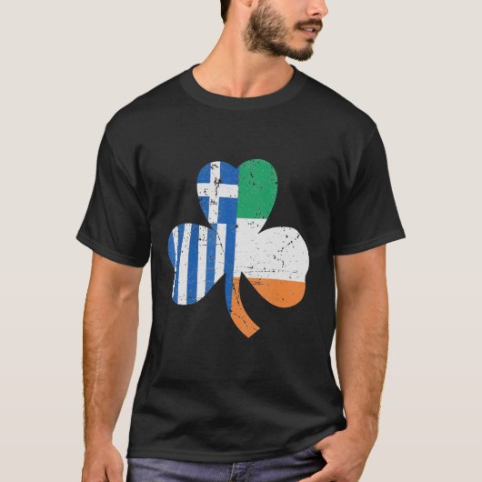 St. Patrick's Day Griechische Flagge Irland Griech T-Shirt (Vorderseite)