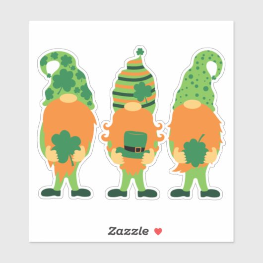 St. Patrick's Day Grnomes-0000 Aufkleber (Blatt)