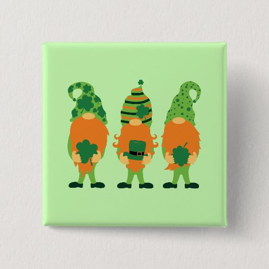 St. Patrick's Day Grnomes Button (Vorderseite)