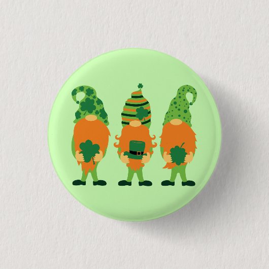 St. Patrick's Day Grnomes Button (Vorderseite)