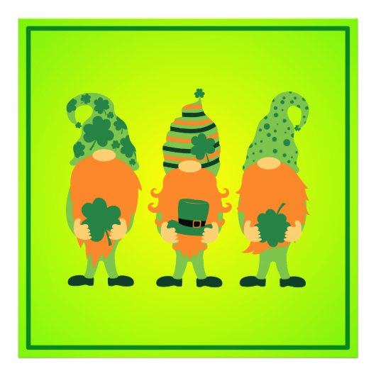 St. Patrick's Day Grnomes Fotodruck (Vorne)