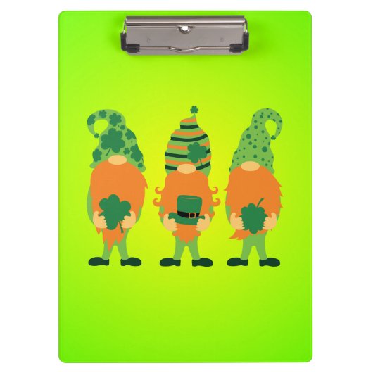 St. Patrick's Day Grnomes Klemmbrett (Vorderseite)