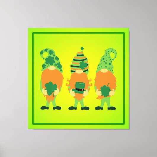 St. Patrick's Day Grnomes Leinwanddruck (Vorderseite)