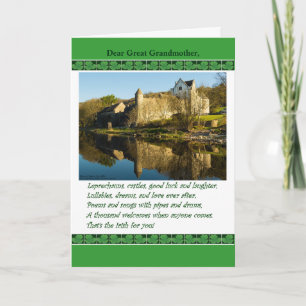 St. Patrick's Day Großmutter, Gedicht, Schloss Karte