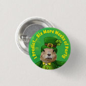 St. Patrick's Day Groundhog Party Animal Button (Vorne & Hinten)