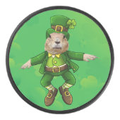 St. Patrick's Day Groundhog Party Animal Eishockey Puck (Vorderseite)