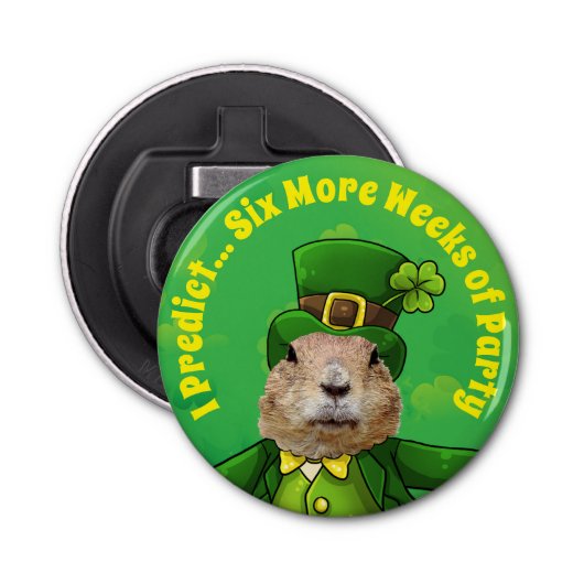 St. Patrick's Day Groundhog Party Animal Flaschenöffner (Vorderseite)