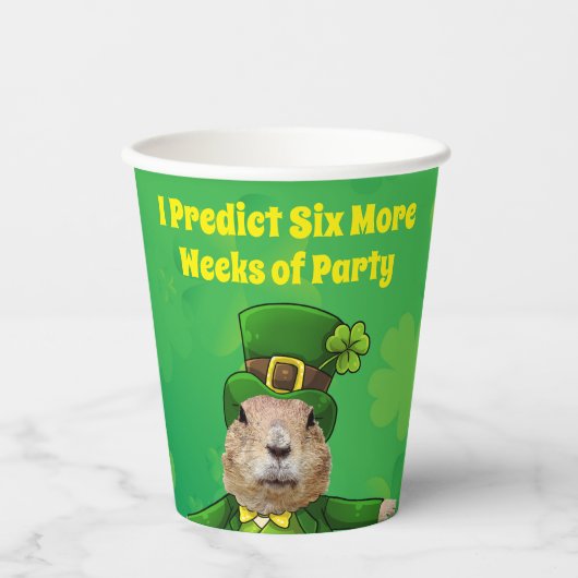 St. Patrick's Day Groundhog Party Animal Pappbecher (Vorderseite)