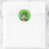St. Patrick's Day Groundhog Party Animal Runder Aufkleber (Tasche)
