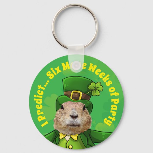 St. Patrick's Day Groundhog Party Animal Schlüsselanhänger (Vorderseite)