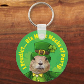 St. Patrick's Day Groundhog Party Animal Schlüsselanhänger (Vorderseite)