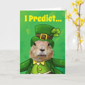 St. Patrick's Day Groundhog Party Tier Karte (Gelbe Blume)