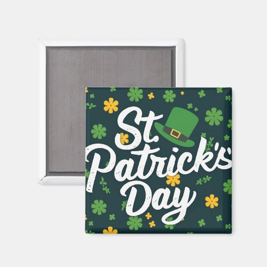 St. Patricks Day grün gelb Magnet (Vorderseite/Rückseite)