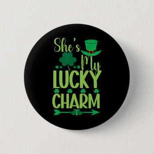 St. Patricks Day Grün Irische Sie ist mein Glücksb Button