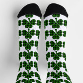 St. Patrick's Day grün Schwarz karierte Kleeblätte Socken (Oben)