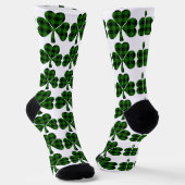 St. Patrick's Day grün Schwarz karierte Kleeblätte Socken (Gewinkelt)