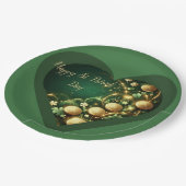 St. Patricks Day Grün- und Goldmünzen Pappteller (Schrägansicht)