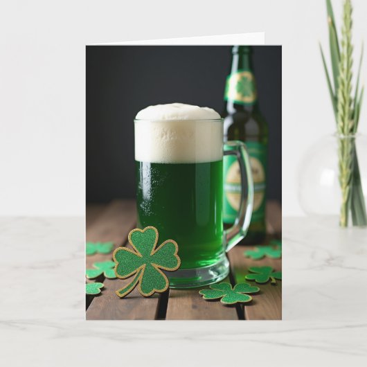 St. Patricks Day Grüne Bierkarte Karte (Vorderseite)