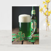 St. Patricks Day Grüne Bierkarte Karte (Gelbe Blume)