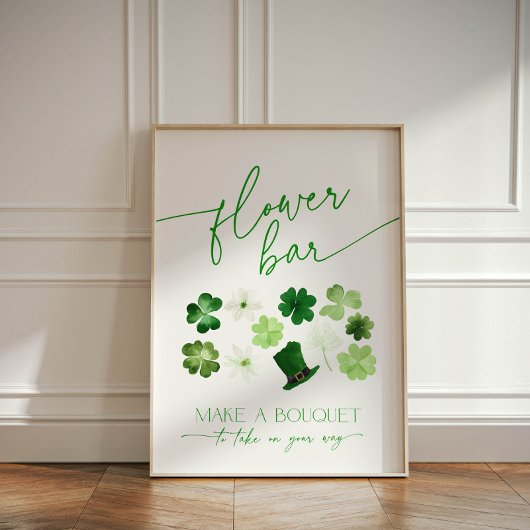 St. Patrick's Day Grüne Blumenbar Bouquet Sockelschild