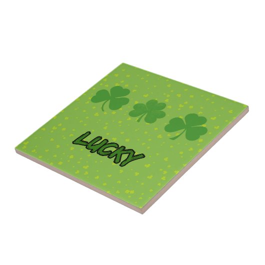 St. Patrick's Day, Grüne Clovers, Lucky Clovers Fliese (Seite)