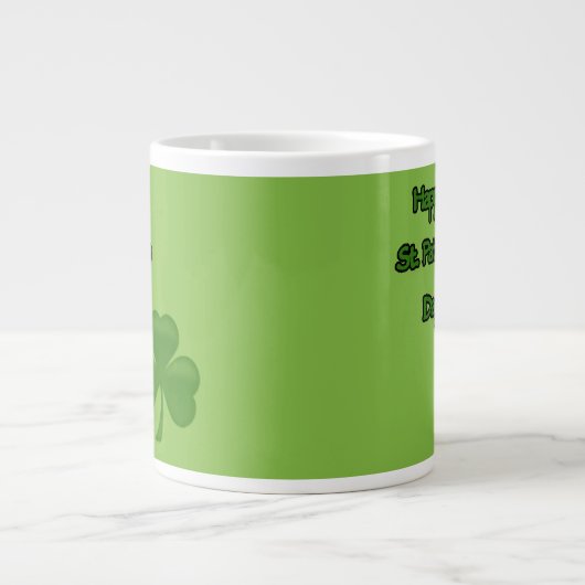 St. Patrick's Day, Grüne Clovers, Lucky Clovers Jumbo-Tasse (Vorderseite)