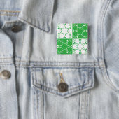 St Patricks Day Grüne Kleeblatt Stern Geometrisch Button (Beispiel)