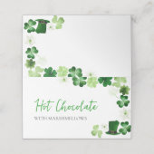 St. Patrick's Day grüne Shamrock-Buffet-Etikett Platzkarte (Außenseite Aufgefaltet)
