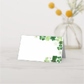 St. Patrick's Day grüne Shamrock-Buffet-Etikett Platzkarte (Rückseite)