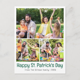St. Patricks Day Grüne Shamrocks Familienfoto Feiertagspostkarte